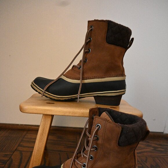 Sorel Women’s Insulated Duck Boots with Heel – Brown/Black – Size 10.5M - Picture 4 of 12